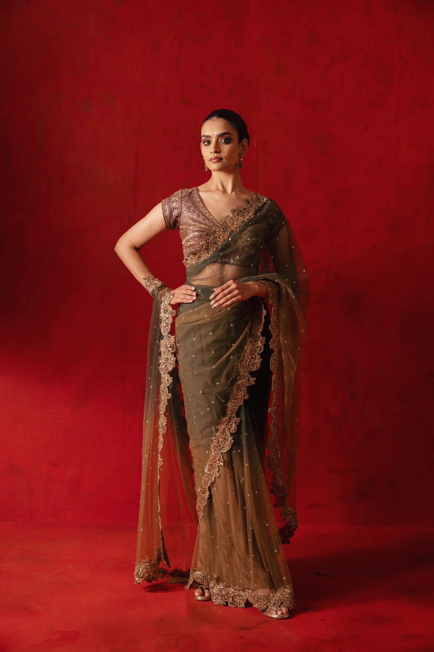 Shobhana Pre-draped Saree Set