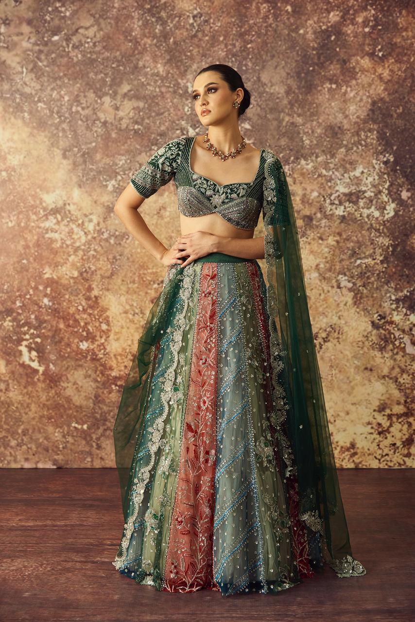 Opalescence multi panelled lehenga set