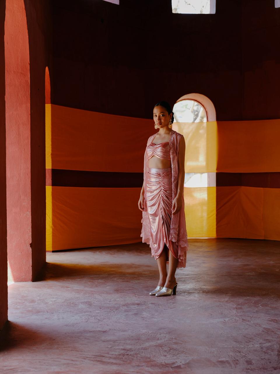 Iridescent Blush skirt set