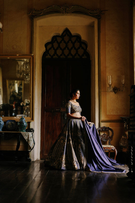 Grape royalty lehenga