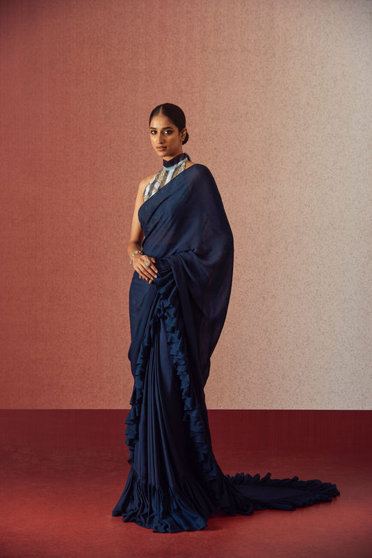Blooming Stripes saree set