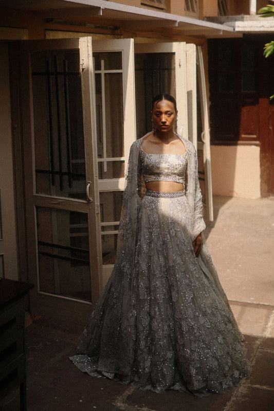Lunar blossoms lehenga