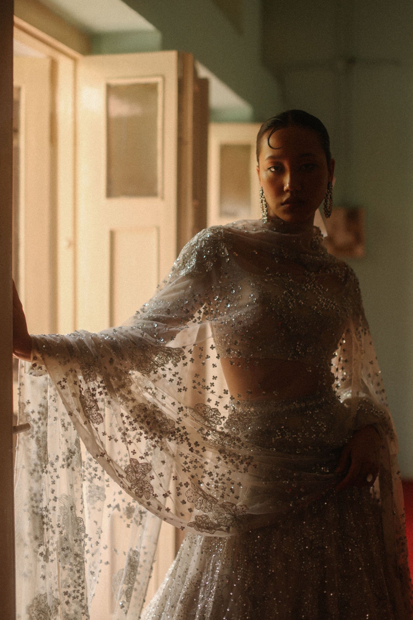 Lunar blossoms lehenga