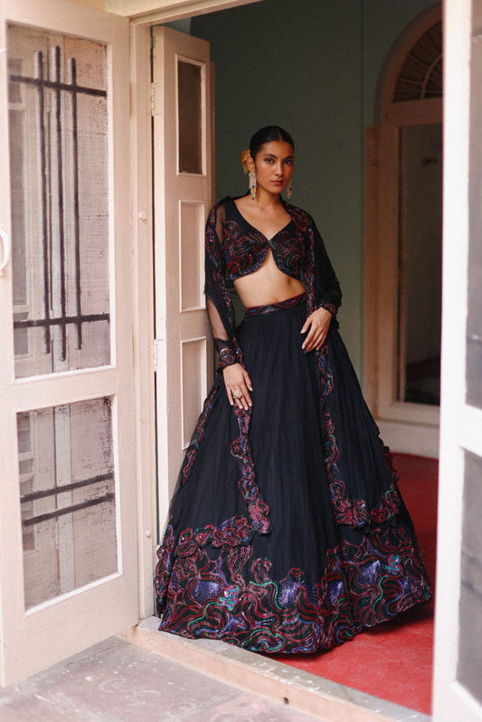Midnight Kaleidoscope lehenga set