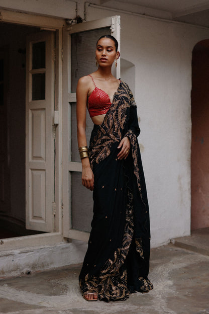 Gilded Noir saree set