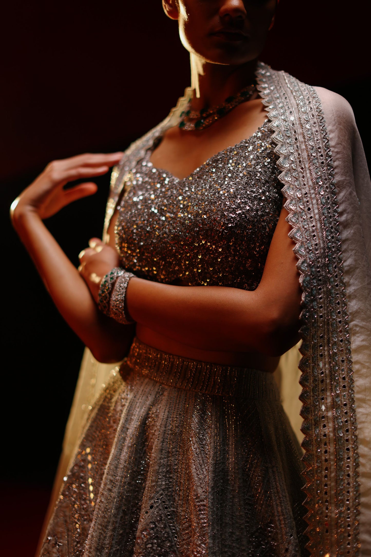 Gleaming Azure lehenga set