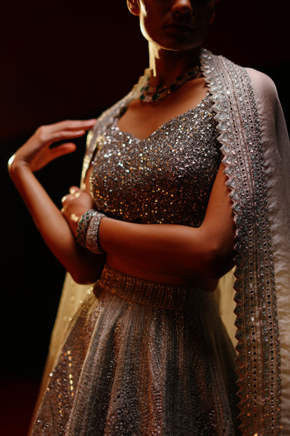 Gleaming Azure lehenga set